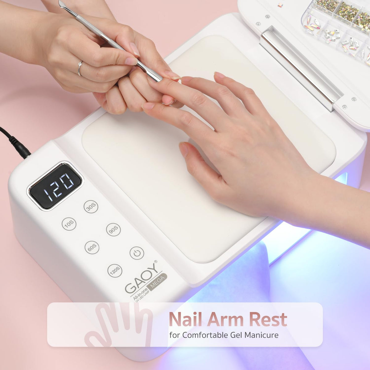 GAOY lamp features retractable tray for easy nail sessions