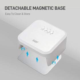 GAOY UV nail lamp detachable magnetic base stabilizes stands during nail art.