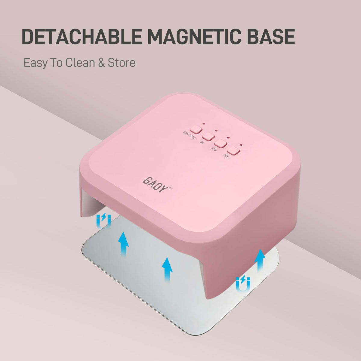 GAOY UV nail lamp pink detachable magnetic base for stable stands