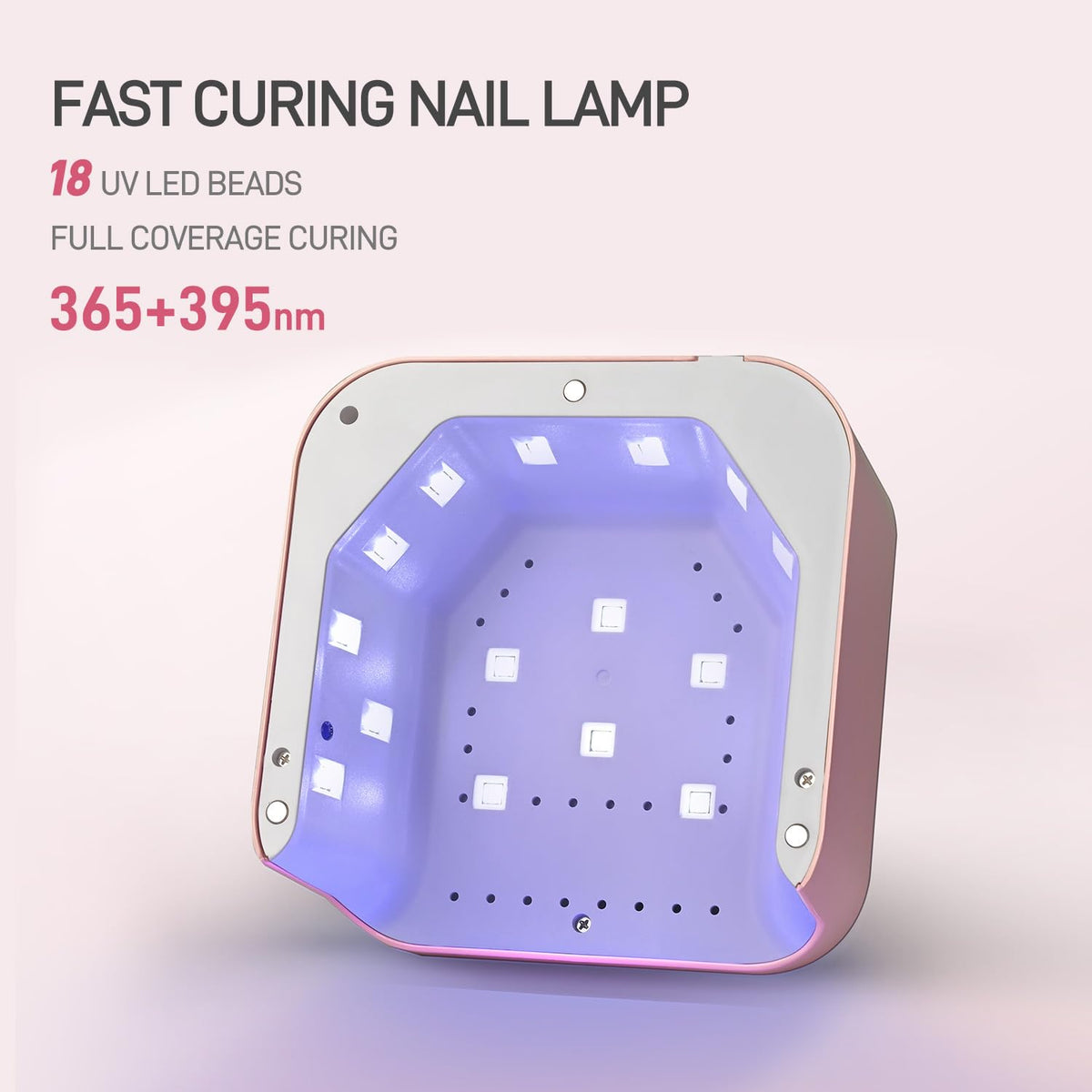 GAOY UV nail lamp pink side view for space-saving manicure setups