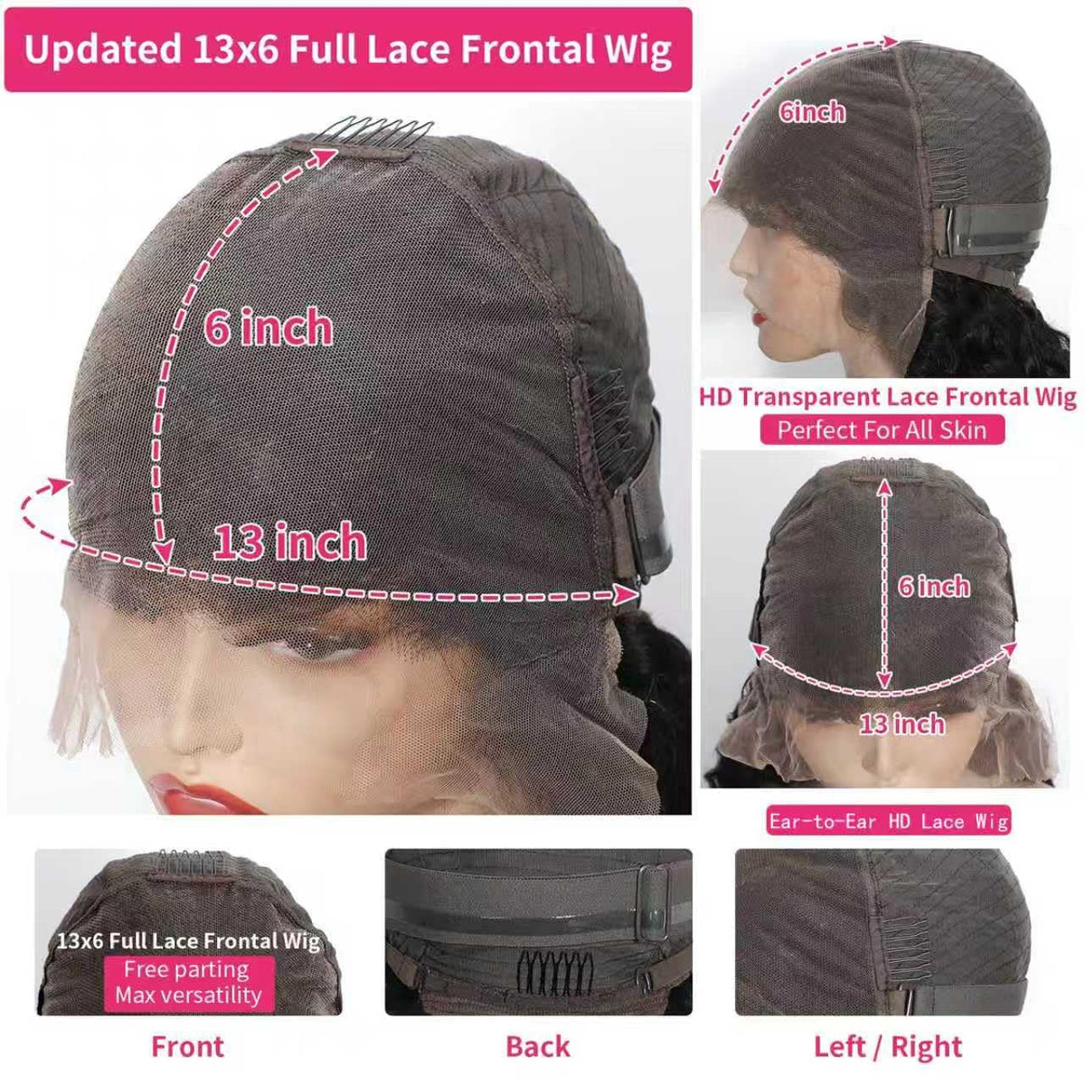 Gaozhao 13x6 lace area with 3D dome cap for secure fit