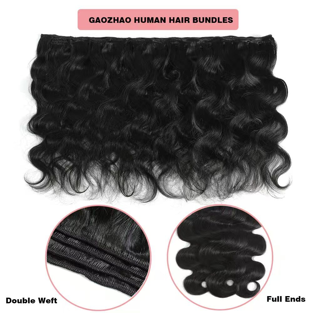 Gaozhao 22-inch body wave bundles delivering long, voluminous waves.
