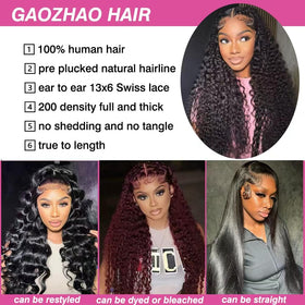 Gaozhao wig offering mid or side part versatility