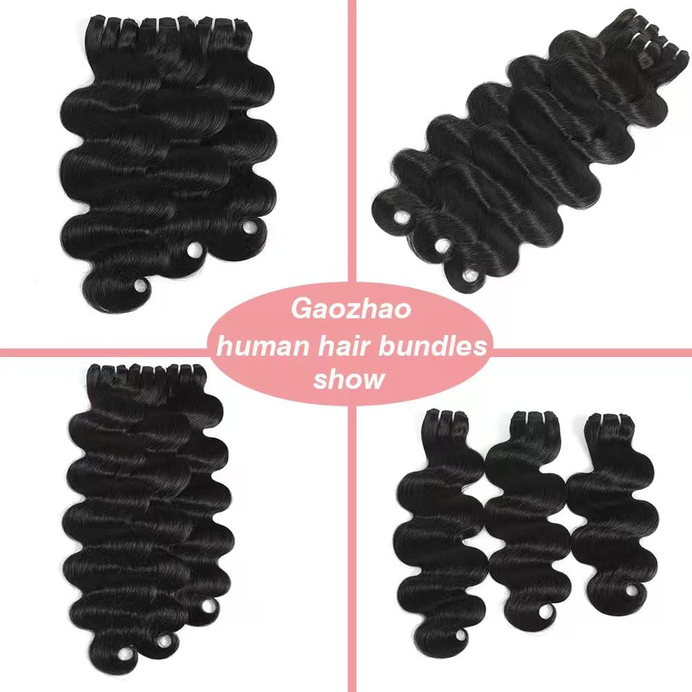 Gaozhao natural black bundles blend easily with your own hair.