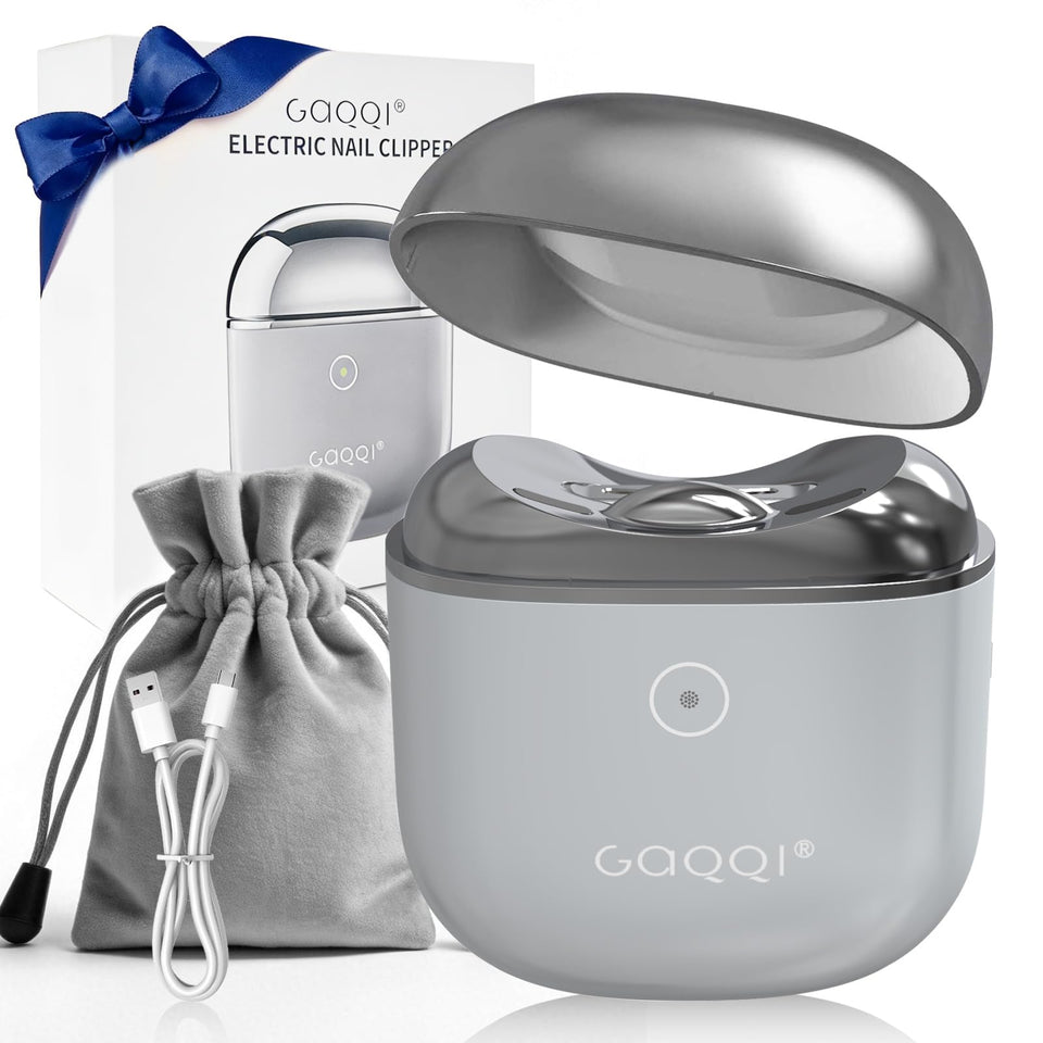 GAQQI electric nail clipper with LED light for precise trimming in dim light.