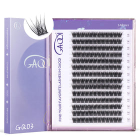 GAQQI GQ03 cluster lashes 14mm for a natural daily enhancement.