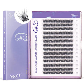 GAQQI GQ03 natural 14mm lash clusters for daily subtle enhancement.