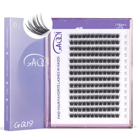 GAQQI GQ19 lash clusters in C-curve for natural daily wear