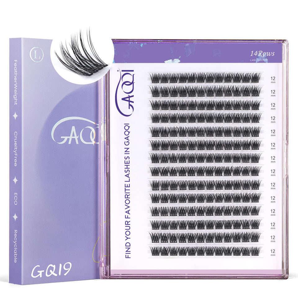 GAQQI GQ19 lash clusters in C-curve for natural daily wear