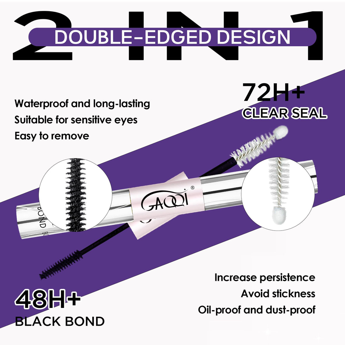 GAQQI Lash Bond and Remover 2in1 streamlines routine with lasting hold and gentle cleanup.