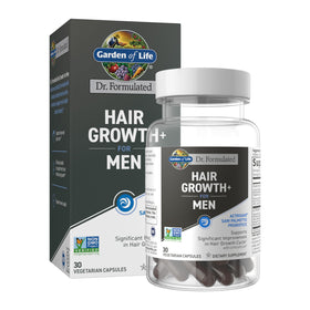 Garden of Life Dr. Formulated Hair Growth for Men bottle front view supports daily hair health.