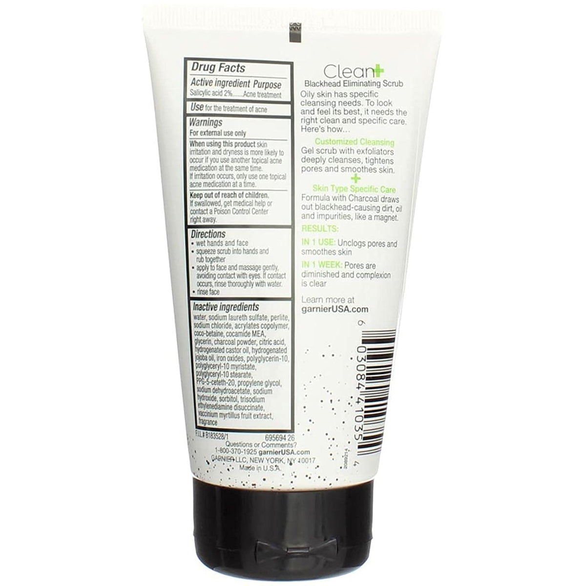 Garnier Clean Scrub texture close-up reveals grainy scrub particles