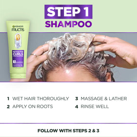 Garnier Fructis Method for Curls close-up of defined, bouncy curls