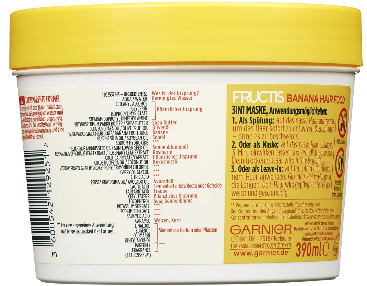 Texture swatch of Garnier Fructis Nourishing Banana Hair Food highlights light, fast-absorbing nourishment