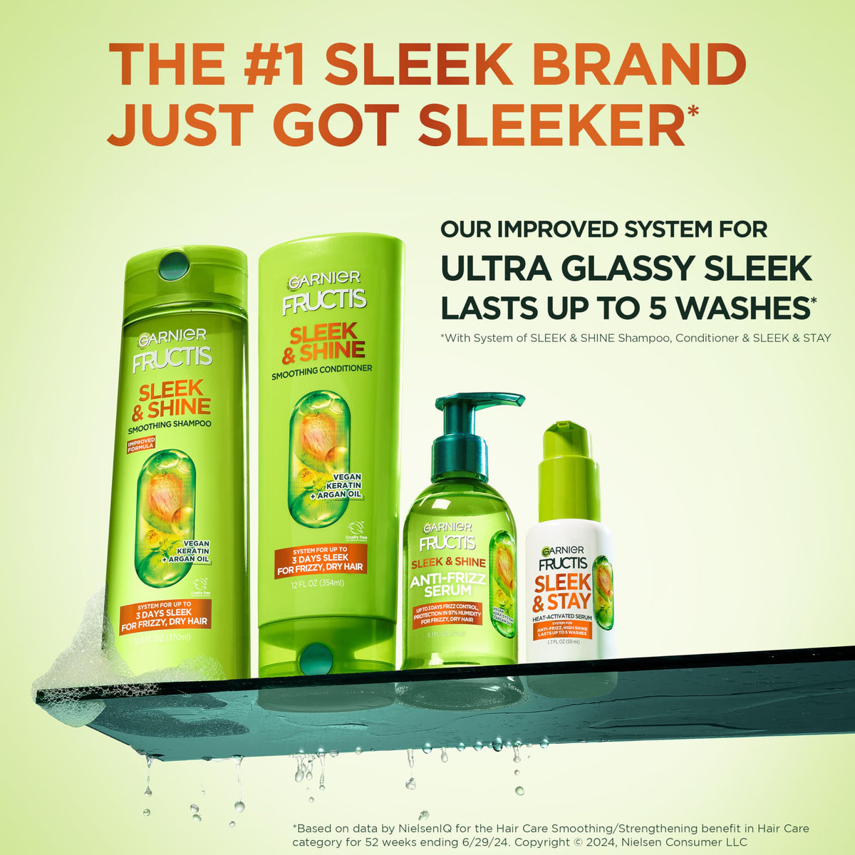 Garnier Fructis Sleek & Shine conditioner bottle for smoother hair