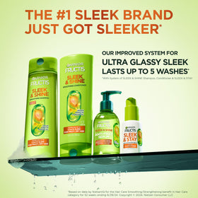 Garnier Fructis Sleek & Shine conditioner bottle for smoother hair