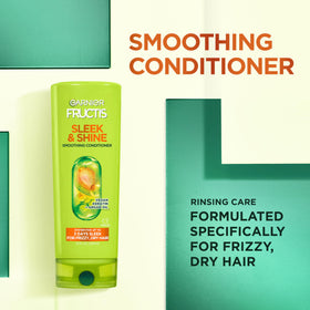 Garnier Fructis Sleek & Shine kit packaging layout of all three items