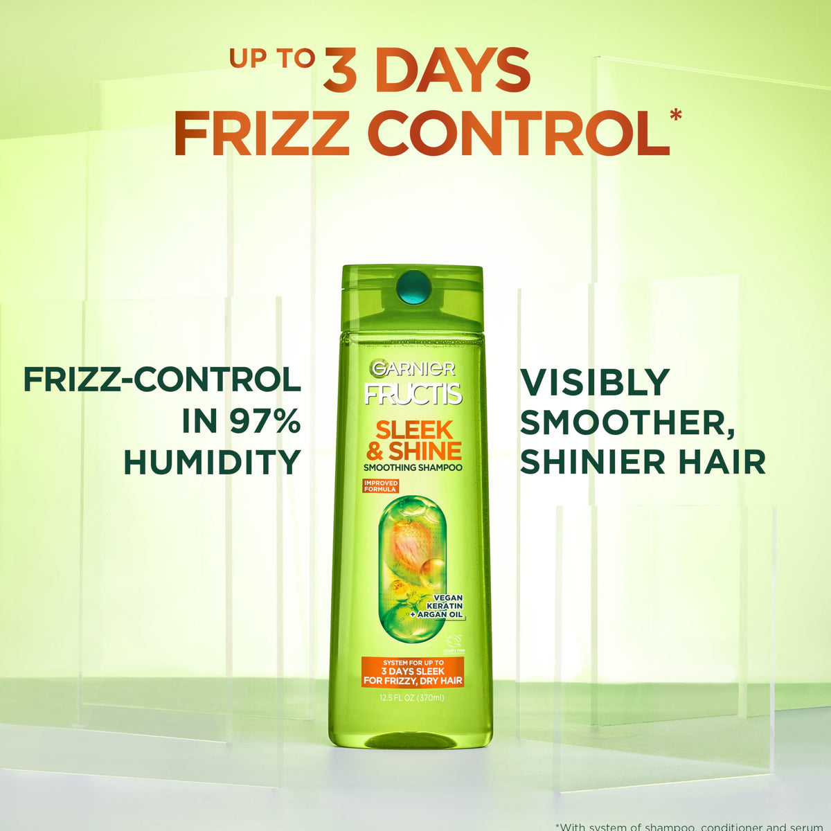 Garnier Fructis Sleek & Shine anti‑frizz serum bottle for easy styling