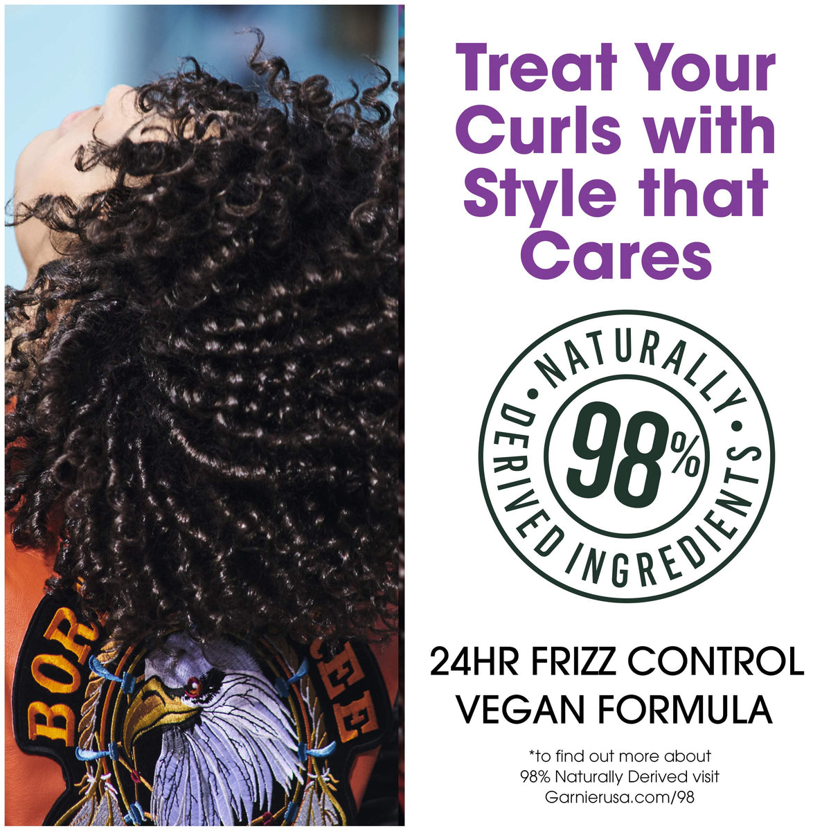 Applying Garnier Fructis Curl Defining Smoothie to damp hair to shape curls
