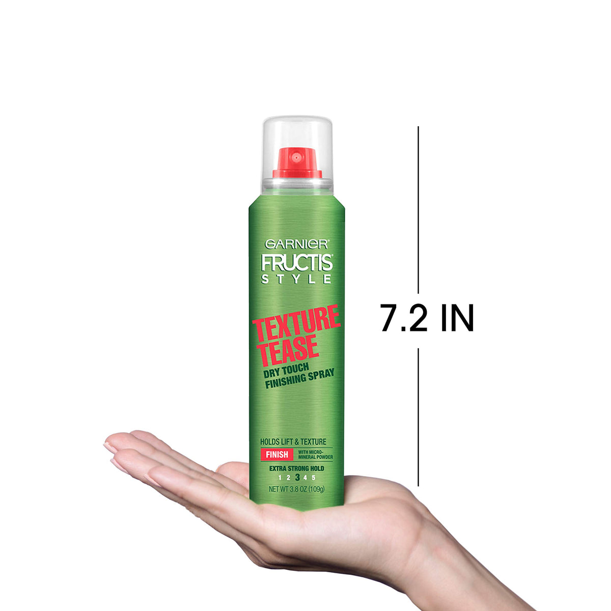 Quick-dry finish achieved with Garnier Fructis Texture Tease on hair