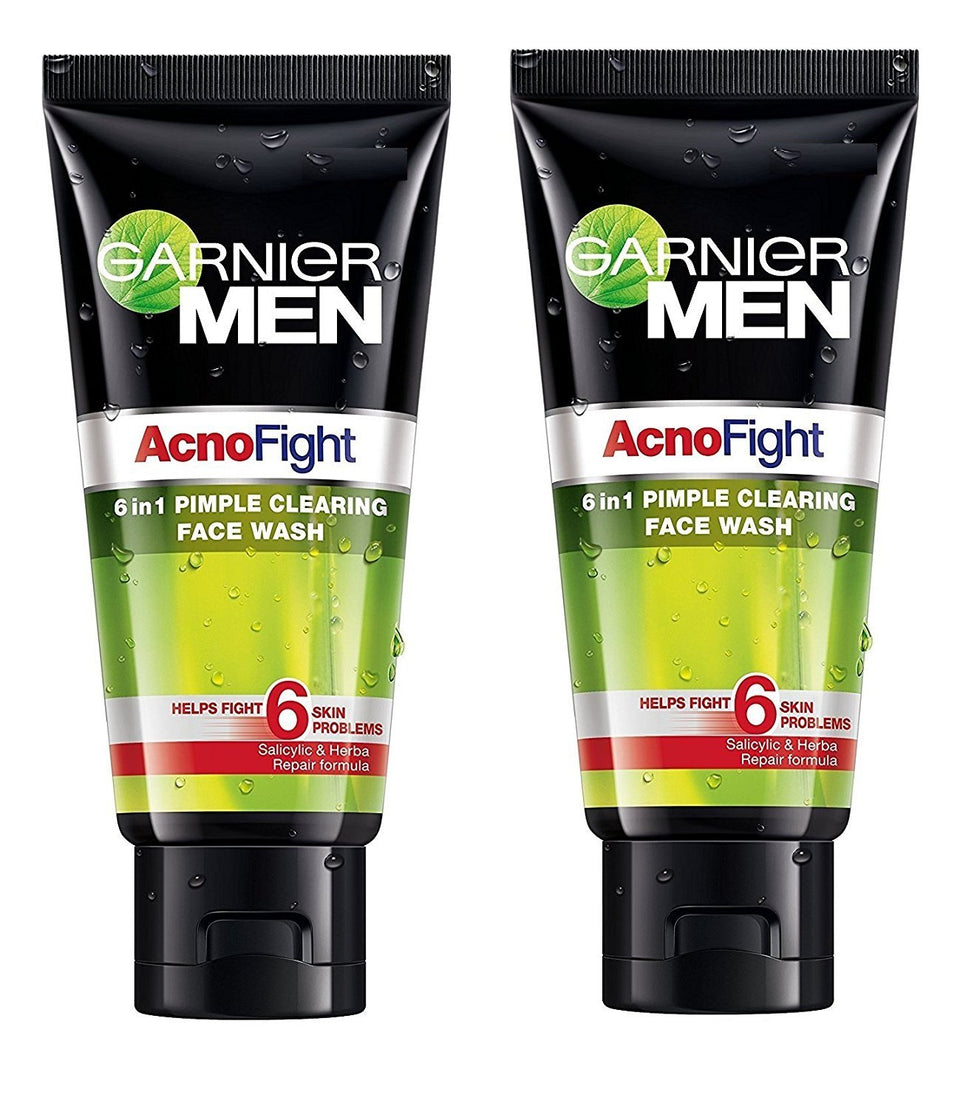 Garnier Men's Acno Fight Face Wash bottle for daily cleansing and oil control.
