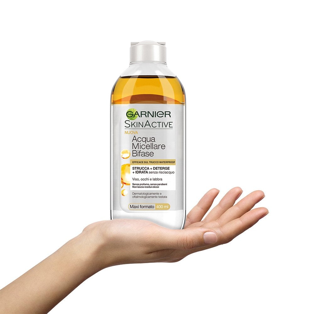 Garnier micellar water argan oil cotton pad application for gentle cleansing