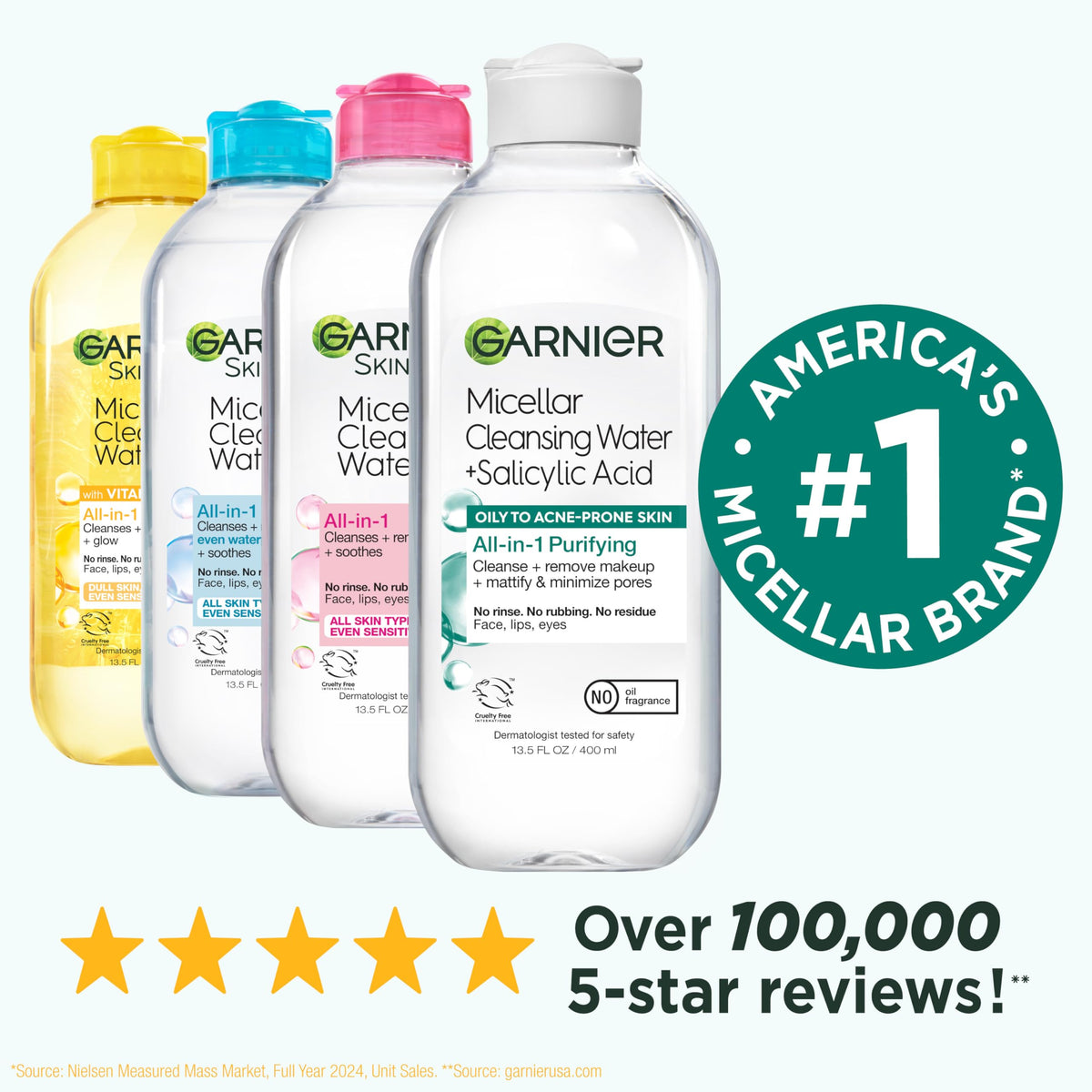 Garnier Micellar Water fragrance-free formula ideal for sensitive skin.