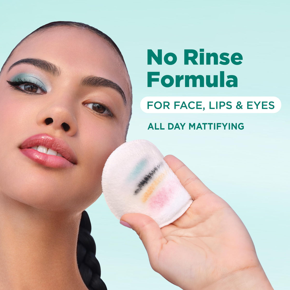 Garnier Micellar Water removes makeup gently around eyes without rubbing.