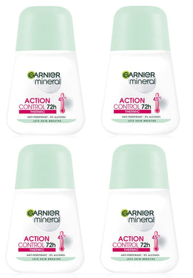 Garnier Mineral Action Control Thermic Roll-On for Women, side view bottle, ideal for daily use