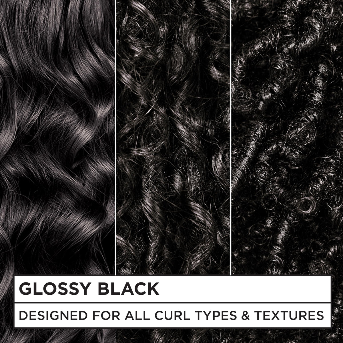 Garnier Nutrisse curl color saturation shown on textured curls for definition.