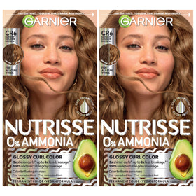 Garnier Nutrisse Glossy Curl Color bottle pour for easy saturation of curly hair