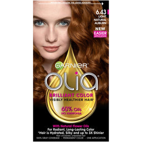 Garnier Olia application step shows smooth, even color with no drip