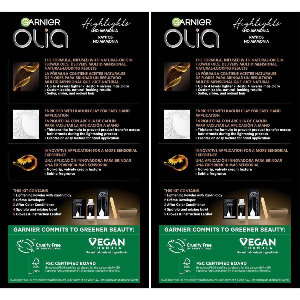 Garnier Olia creme developer ready for mixing with colorant.