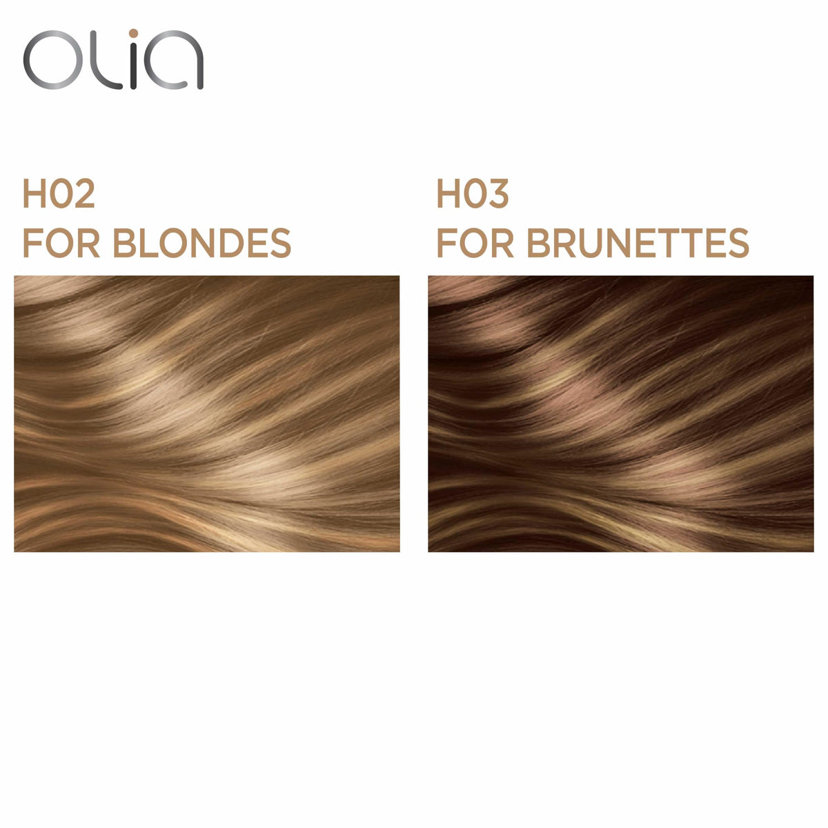 Garnier Olia face-framing strands highlights for a sun-kissed look.