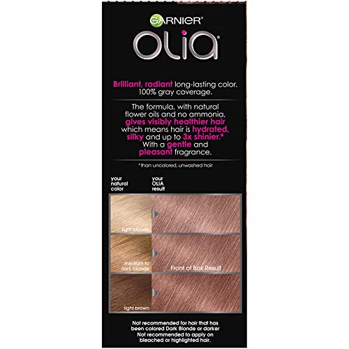 Garnier Olia gloves enclosed for clean, mess-free at-home coloring sessions.