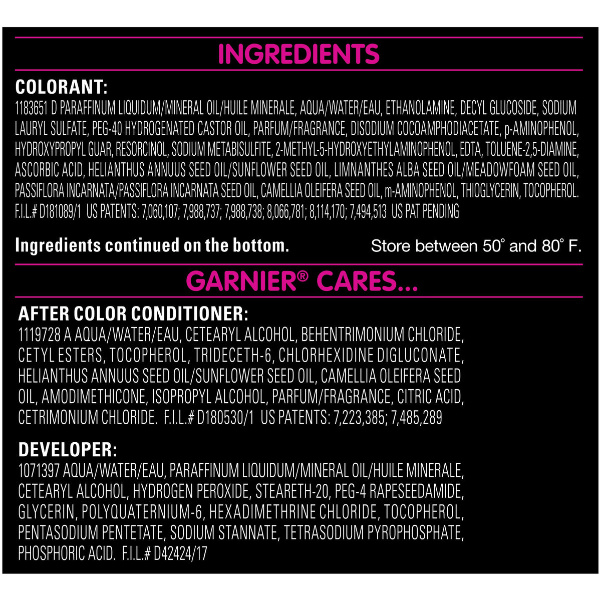 Garnier Olia packaging variations across boxes