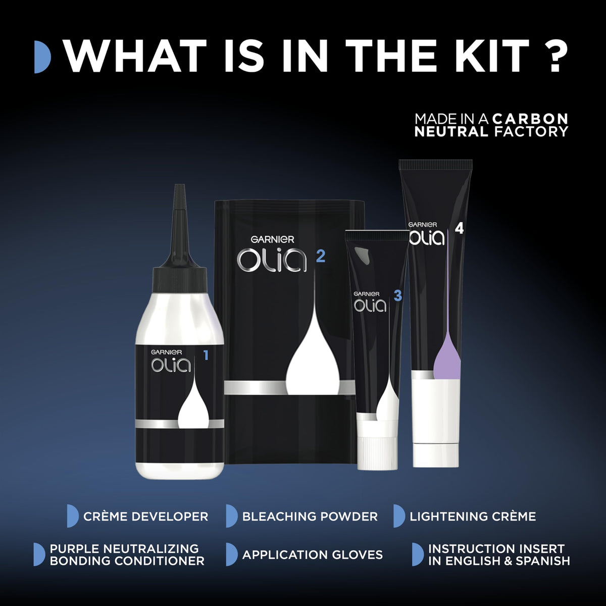 Garnier Olia included gloves for clean, precise color application.