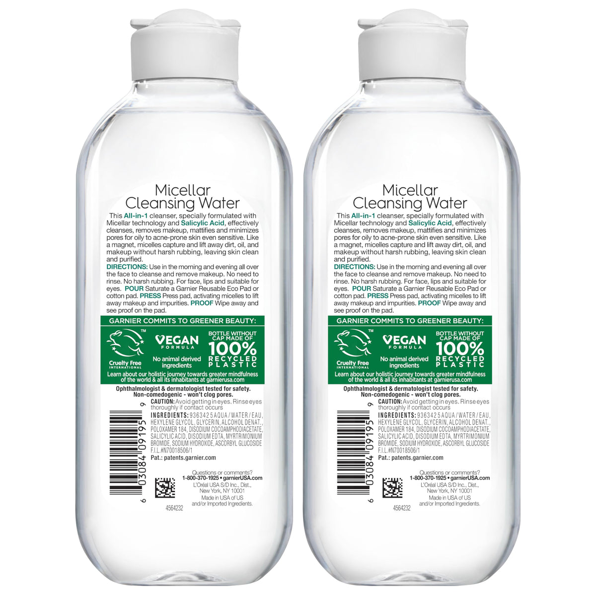 Garnier two-pack packaging provides value for daily cleansing.