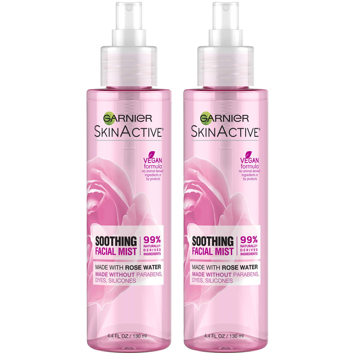 Garnier Rose Water Facial Mist bottle for instant hydration and refreshing feel.