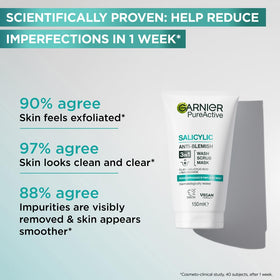 Garnier Skin Naturals Pure 3in1 mask white clay for mattifying.