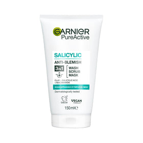 Garnier Skin Naturals Pure 3in1 wash bottle pour for easy daily cleanse.