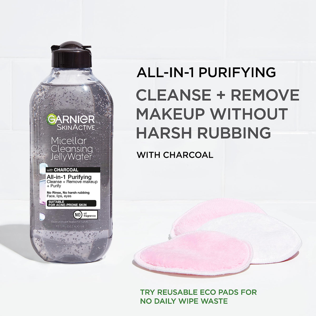 Garnier SkinActive dermatologist-tested safety for sensitive eyes.