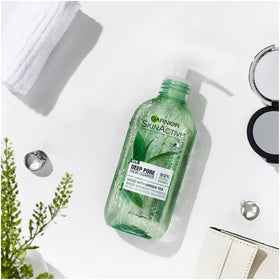 Garnier SkinActive Green Tea Face Wash removes dirt and oil for a refreshed look.