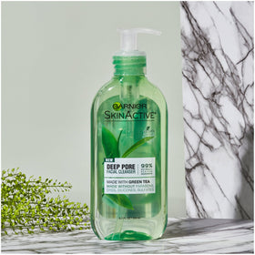 Garnier SkinActive Green Tea Face Wash mattifies skin without drying.