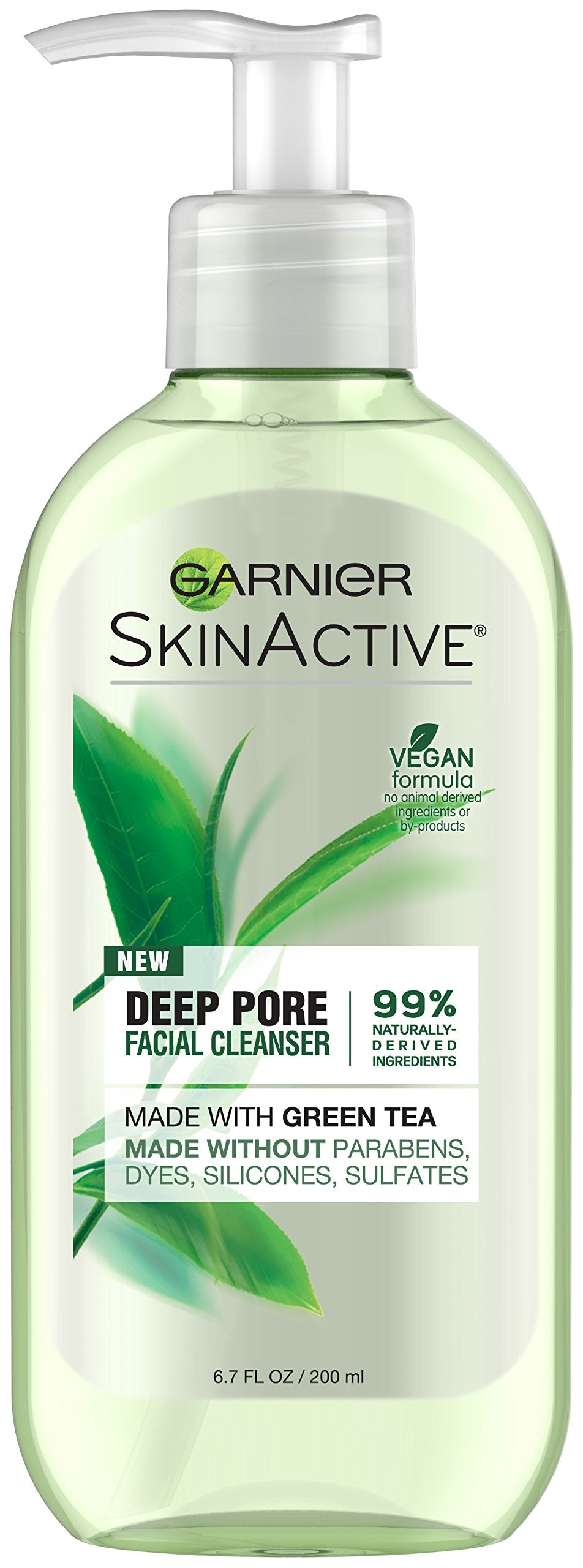 Garnier SkinActive Green Tea Face Wash foaming lather purifies oily skin.