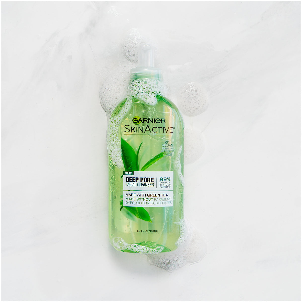 Garnier SkinActive Green Tea Face Wash suitable for sensitive skin.