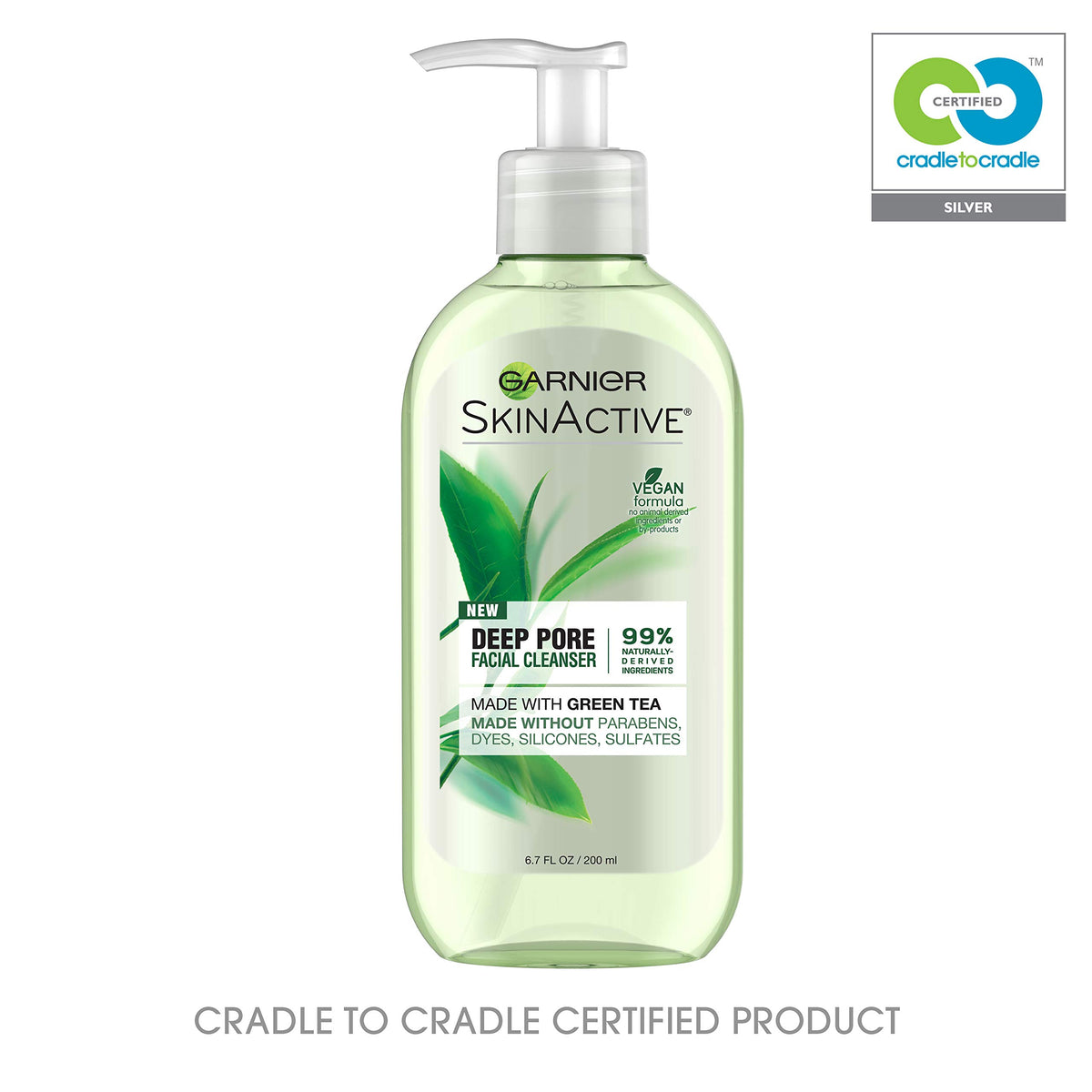 Garnier SkinActive Green Tea Face Wash vegan formula cleanses gently.