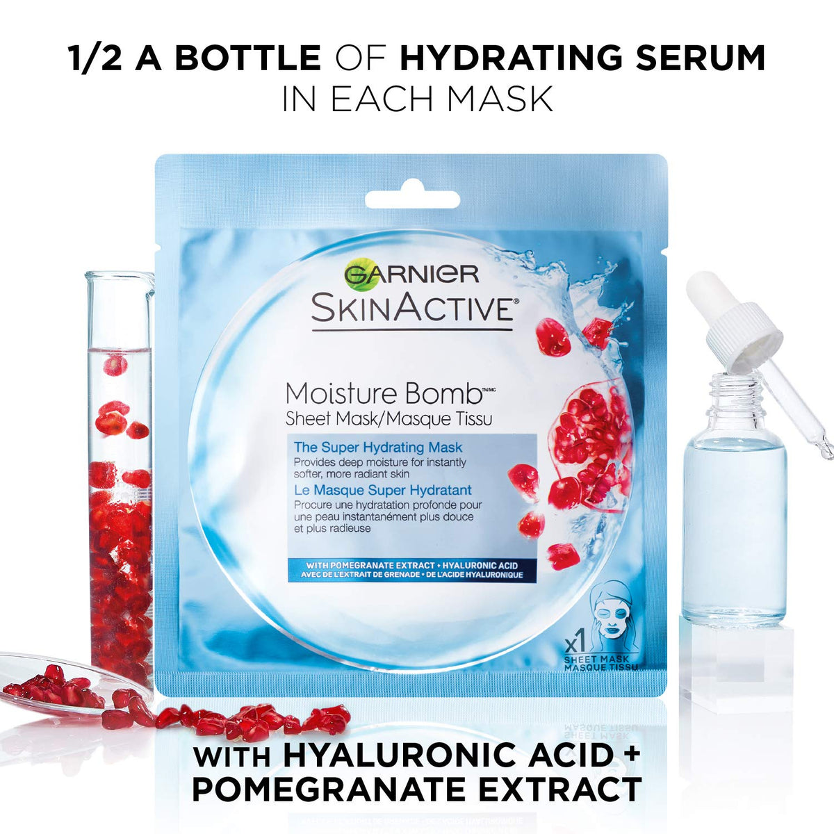 Garnier SkinActive hyaluronic acid-saturated mask drenched in hydrating serum