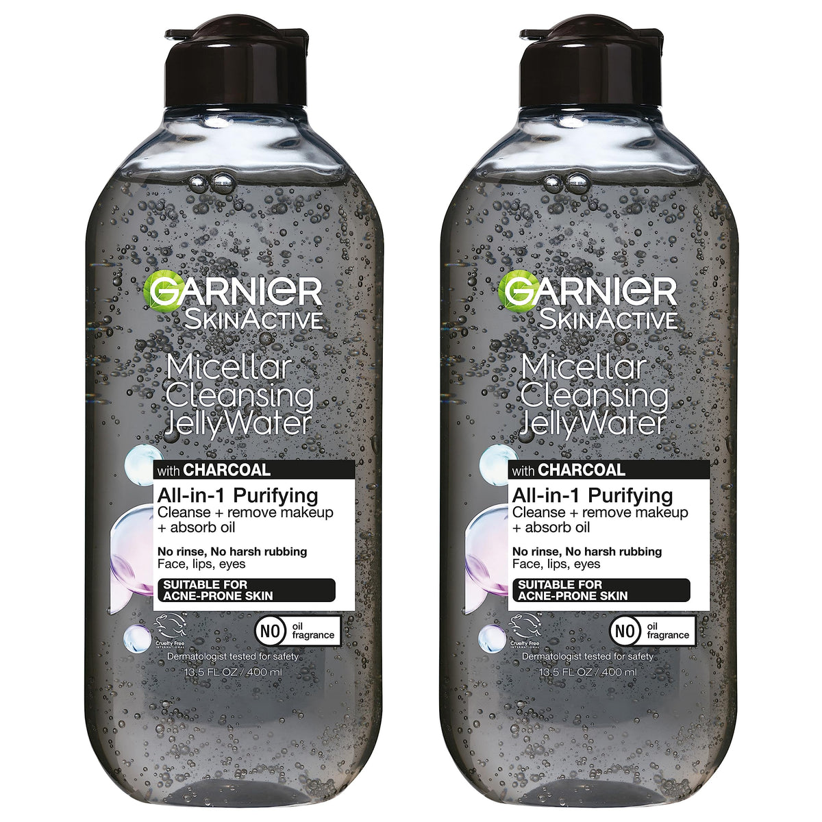 Garnier SkinActive Micellar Cleansing Jelly Water with Charcoal absorbs excess oil for a purified complexion.
