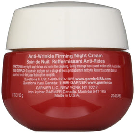 Garnier SkinActive Ultra-Lift night cream jar close-up highlighting firming benefits.
